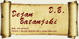Dejan Batanjski vizit kartica